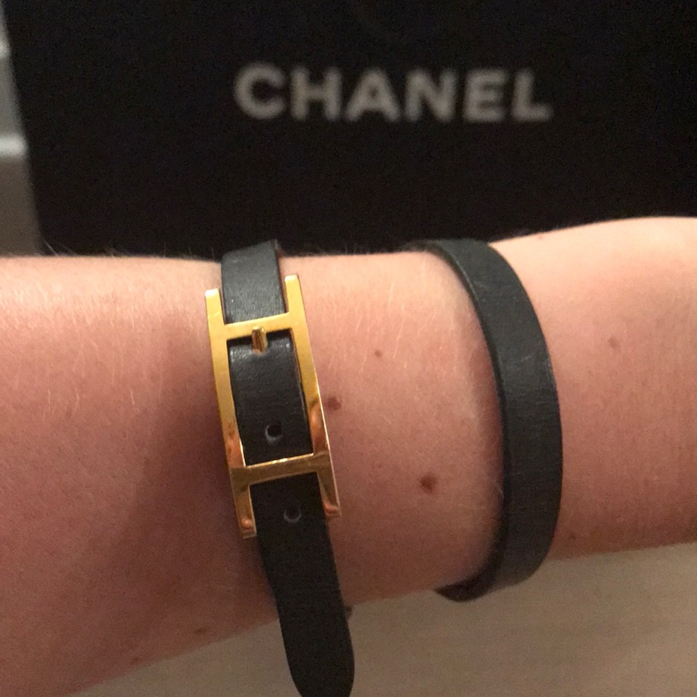 Hermès Hapi reversible black and brown bracelet